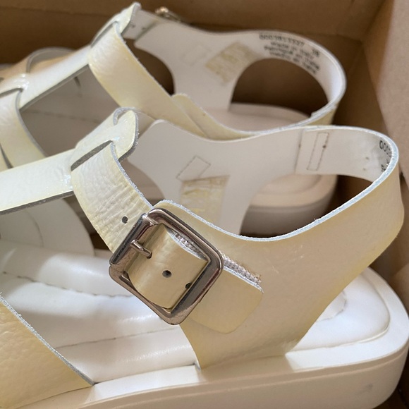 Free People Finn Fisherman Platform Italian Leather Sandals in White/Cream 38 - Picture 13 of 13